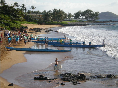 Canoe Races at Polo Beach